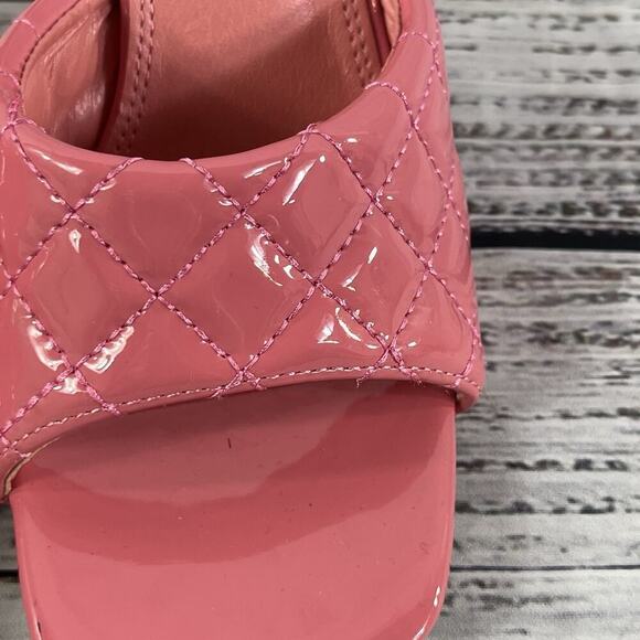 Shoe Land Heels Pumps Mules Shoes size 8.5 Quilted Pink Patent Wedding Church - Picture 8 of 16